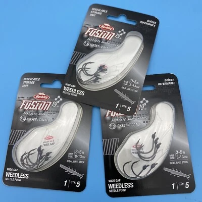 (3 paquetes) Ganchos extravagantes Berkley Fusion19 Wide Gap sin malezas talla 1 - ENVÍO RÁPIDO Foto 1 de 2