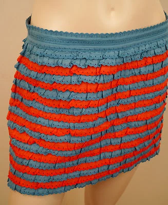 Minifalda MARC JACOBS roja azul algodón seda volantes en capas detalle de ganchillo 6/10 Foto 1 de 4