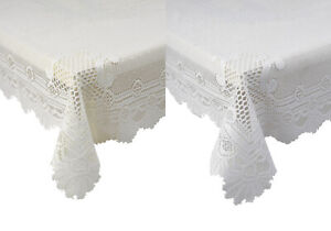 Traditional Rose Pattern Lace Table Cloth Round Square or Oblong Tableware Linen