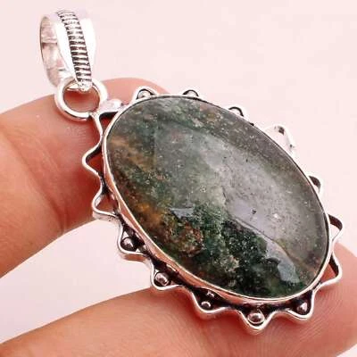 Rubino Zoisite Gemma Placcato Argento Handmade Ciondolo Gioielli Regalo 4.2cm - Immagine 1 di 3