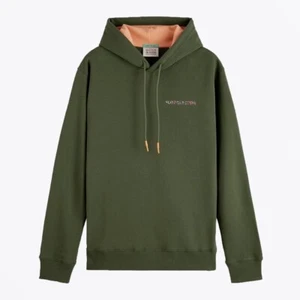 SCOTCH & SODA SWEATER BLAUW HOODED LOGO FELPA SWEATSHIRT In Green Size small - Picture 1 of 3