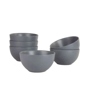 Wazee Matte 5.5"/16oz Cereal Bowl Set of 6 Charcoal Gray - Picture 1 of 4
