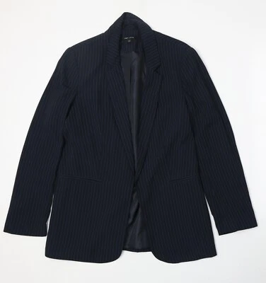 New Look Womens Blue Striped Polyester Blend Suit Jacket Size 14 - Image 1 of 4