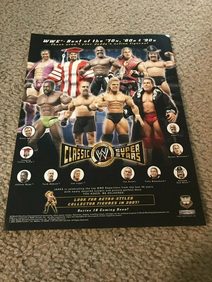 Anuncio impreso WWE CLASSIC SUPERSTARS SERIE 15 2007 ZEUS ROCK RAZOR RAMON LEX LUGER Foto 1 de 1