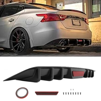 Kits de divisor de labios difusor de parachoques trasero negro brillante para Nissan Máxima Foto 1 de 4