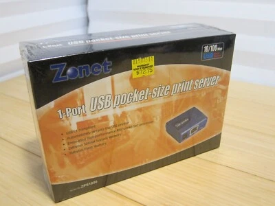 Zonet ZPS1000 1 Port Pocket Size Print Server USB1.1 Compliant 10/100 RJ45 - Image 1 of 4