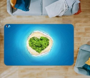 3D Love Island Forest Sea ZHUA1050 Game Non Slip Rug Mat Photo Carpet Amy