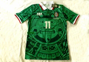 New ABA SPORT Mexico 1998 BLANCO #11 Jersey LARGE RETRO France Home TRUE SIZE L - Picture 1 of 6