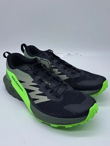 Salomon Sense Ride 5 Trailrunningschuhe | Herren, 10,5 Schwarz / Neongrün Neu mit Etikett - Bild 1 von 12