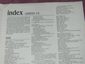 CINEFEX INDEX, for issues # 1 - 6 - Picture 1 of 2
