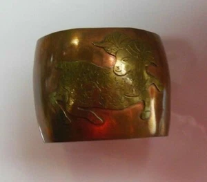 Brazalete Ram ancho vintage de cobre/latón - Imagen 1 de 4