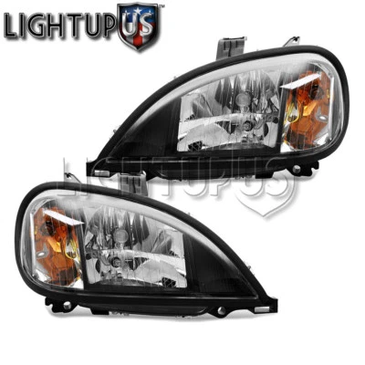 Left Right Sides Pair Dark Trim Headlights for 1996-2011 FREIGHTLINER COLUMBIA - Image 1 of 2