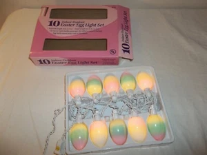 Vintage 10er Set OSTEREI PASTELL LICHTERKETTE - Bild 1 von 9