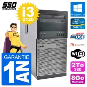 PC tour DELL OptiPlex 990 Intel Core i3-2120 RAM 8Go SSD 2To Windows 10 Wifi - Imagen 1 de 6