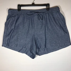 Old Navy High-Rise Men's 2X Blue Linen Blend Pull On Elastic Waist Drawstring Sh - Picture 1 of 8