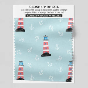 245 Red Lighthouse & Anchors Roller Blind - various sizes, blackout FREE P&P - Picture 1 of 4