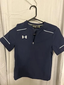 Under Armour Boys Navy 1/4 Zip Youth Size Xs Pullover Short Sleeve - Picture 1 of 3