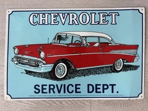 57 Chevrolet Service Dept. Collector's Metal Sign-Garage/Man Cave - Picture 1 of 8