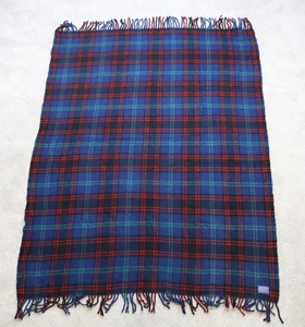 Manta de Colección Pendleton Azul a Cuadros Lana Flecos 48x70 Hecha en EE. UU. - Imagen 1 de 3