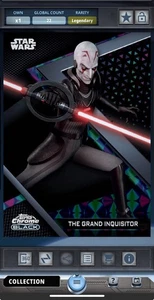 Star Wars Digital Card Trader 2023 Chrome Black Legendary Grand Inquisitor 22cc - Bild 1 von 2