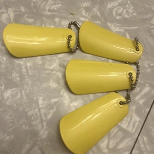 Tupperware Shoe Horn Keychains #1225- (7) (5) (2) (1)Yellow Lot Of 4 NOS - Picture 1 of 2