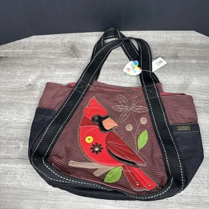Chala Carryall Zip Tote Red Bird Cardinal Bag Purse Cotton - Picture 1 of 12