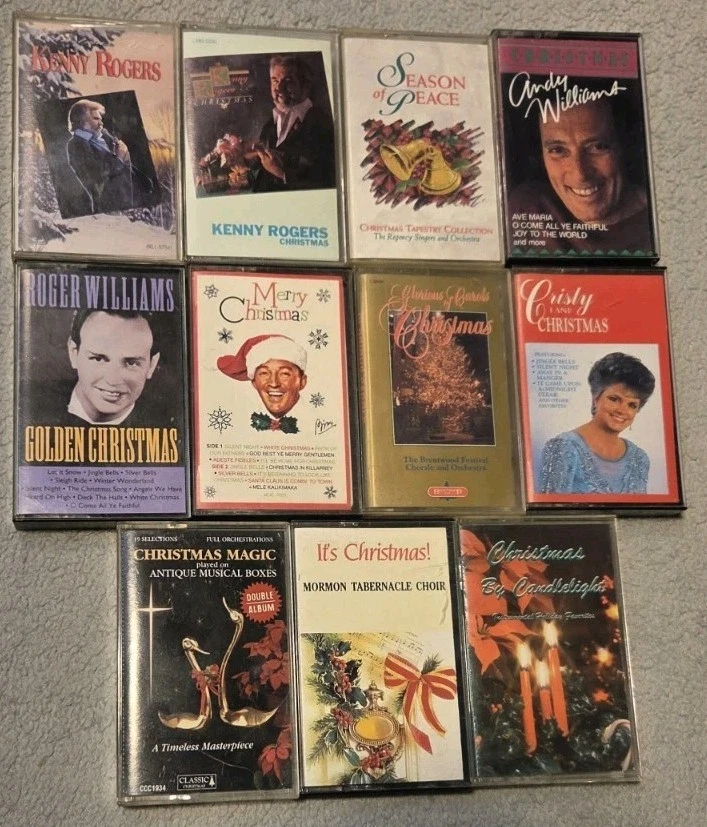 Lot 11 Christmas Cassettes Kenny Rogers Roger Williams Andy Christi Lane Bing - Image 1 of 1