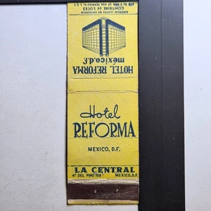 Hotel Reforma Mexico D.F. Vintage Yellow Design Matchbook - Picture 1 of 3
