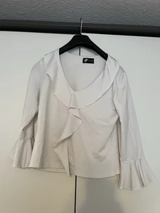 Orsay Damen Bluse Oberteil Größe L Weiß Langarm Rüschen-Ärmel Edel Elegant - Bild 1 von 4