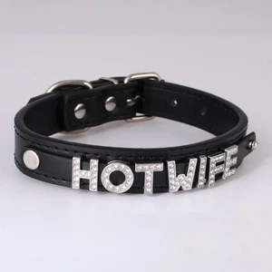 Detachable Chain BDSM Collar Punk Goth Choker Necklace Custom Name Letters ANGEL - Picture 1 of 28