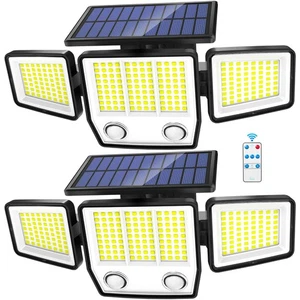 Solar Motion Sensor Outdoor Lights - 3000LM Dual PIR Motion Detector with Rem... - Picture 1 of 8
