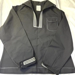 Vintage US Navy Sailor Jumper Dress 50R Black Blue Cracker Jack Uniform Shirt - Picture 1 of 10