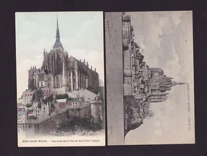 Lot of 2 Vintage France Postcards of Mont Saint-Michel Abbey - Bild 1 von 2