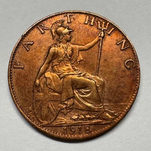 1918 UK Farthing - Coin #C-012 - Picture 1 of 2