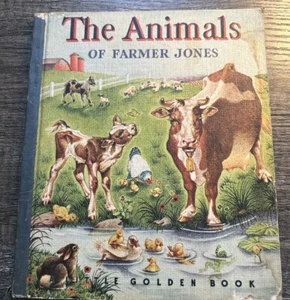 Little Golden Book #11 The Animals of Farmer Jones 7th Printing Blue Binding LGB - Imagen 1 de 8
