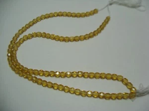 Tschechisch feuerpolierte Goldperlen 6,5 Zoll Strang 3,5 x 4 mm oval - Bild 1 von 3