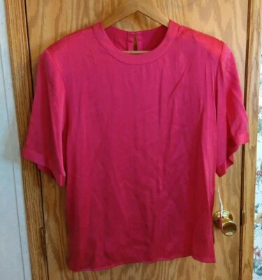 Womens shirt Size L Silk  Doncaster sueded Rose padded shoulder New Tag — 第 1/4 张图片