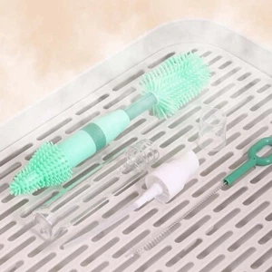 ABS Baby Nipple Brush Kit Anti-lost Pacifier Straw Scrubber Tableware - Photo 1/16