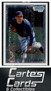 T.J. McFarland 2010  Bowman Chrome #BCP181 Indians TTM/IP Signed Autographed