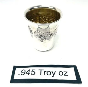 Vintage Judaica geätzt Sterlingsilber Likör Wein Kiddusch herzliche Tasse 945 Troy - Bild 1 von 10