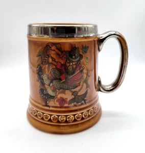 Vintage Lord Nelson Pottery Mountain Rock Climber Amber Mug Cup Stein Tankard - Picture 1 of 10