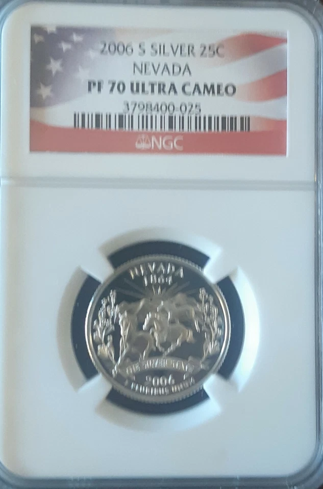 2006-S 25c Silver Nevada State Quarter NGC PF70 Ultra Cameo - Image 1 of 1