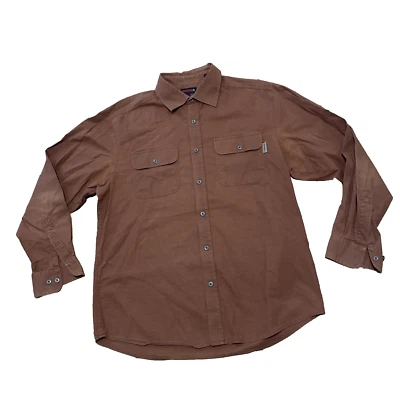 Wolverine Metal Button Western Shirt Men L Brown Outdoor Y2k Streetwear L - Image 1 of 4