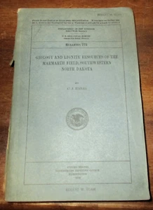 GEOLOGIE 1928 SÜDWESTLICHER NORDDAKOTA KREIDEZEIT PALÄOZÄN MARMATHBECKEN KOHLE - Bild 1 von 1