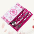  3 PCS Combination Plate Chopsticks Pink Dish Set Portable Cutlery Server