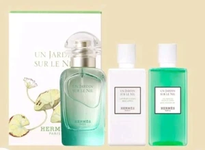 HERMES Paris Un Jardin Sur Le Nil Perfume Set EDT 50ml + Shower Gel+ Body Lotion - Picture 1 of 9