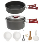  Camping Hiking Cookware Picnic Cooking Kit Spoon Grill Pan Travel Utensils