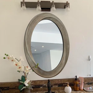 Oval Wall Mirror Beveled Edge Beautiful Curve Frame Accent Mirrors Baroque Gold - Picture 1 of 9