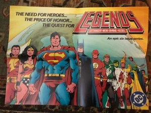 DC Comics Legends Promo Poster 1986 John Byrne Art 16” x22” When Unfolded NM- - Bild 1 von 4