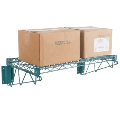 Estante de alambre epoxi verde de montaje en pared de 14" x 36" olla comercial para restaurante NSF Foto 1 de 4